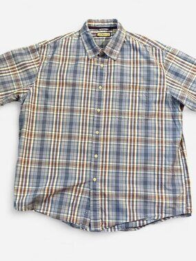 Gh Bass Blue Plaid Button Up Shirt